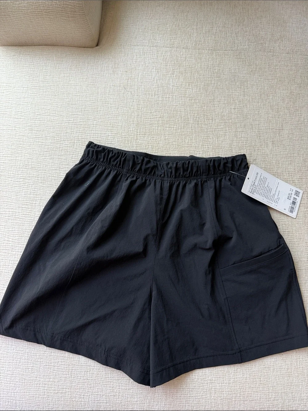 lululemon athletica Nylon High-Waist Black Pleated Shorts